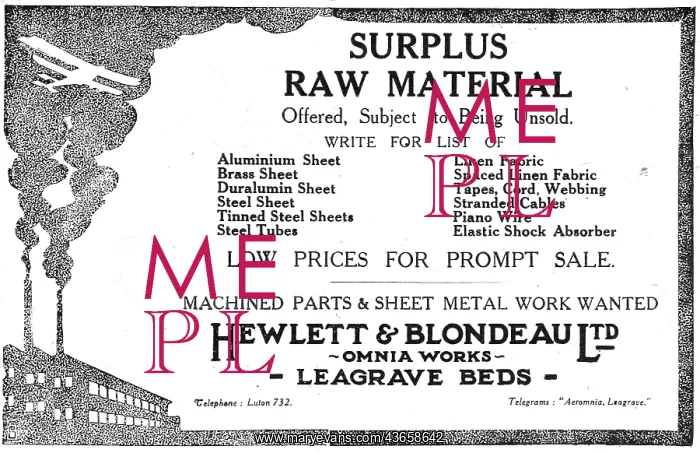 : Hewlett & Blondeau Aeronautical Engineers : Hewlett & Blondeau Aeronautical Engineers