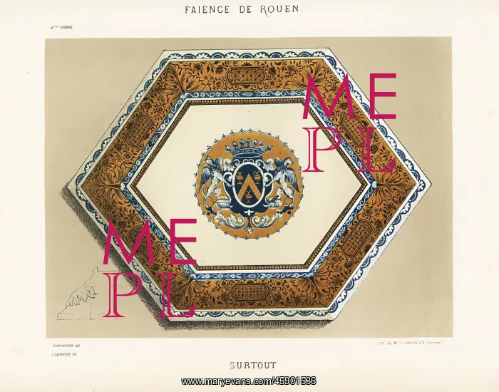 : Hexagonal surtout or centerpiece dish from Rouen : Hexagonal surtout or centerpiece dish from Rouen