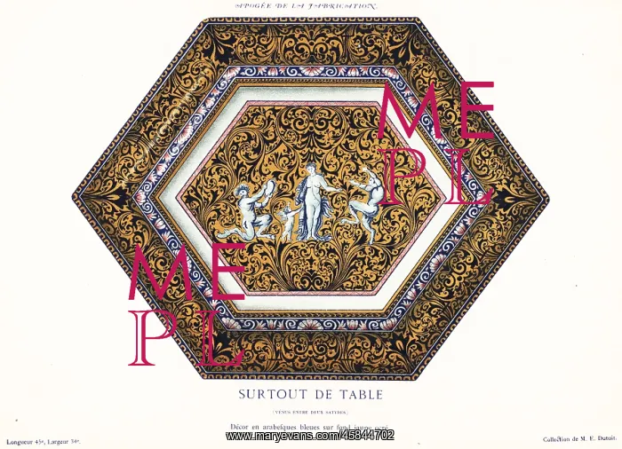 : Hexagonal table centerpiece with Venus and satyrs, Rouen : Hexagonal table centerpiece with Venus and satyrs, Rouen