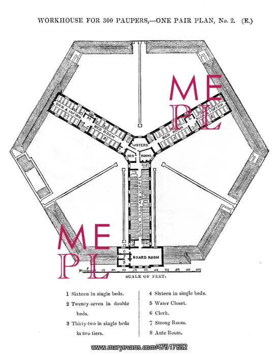 : Hexagonal workhouse, first floor plan : Hexagonal workhouse, first floor plan