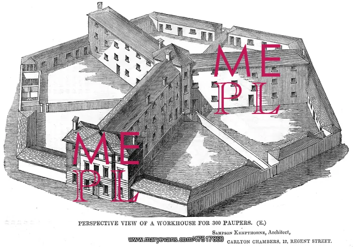 : Hexagonal workhouse, perspective view : Hexagonal workhouse, perspective view