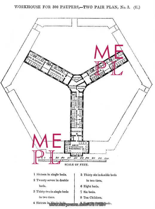 : Hexagonal workhouse, second floor plan : Hexagonal workhouse, second floor plan