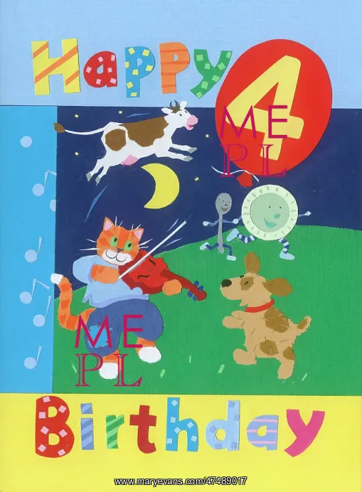 : Hey Diddle Diddle, 4 Balloon & Happy Birthday : Hey Diddle Diddle, 4 Balloon & Happy Birthday