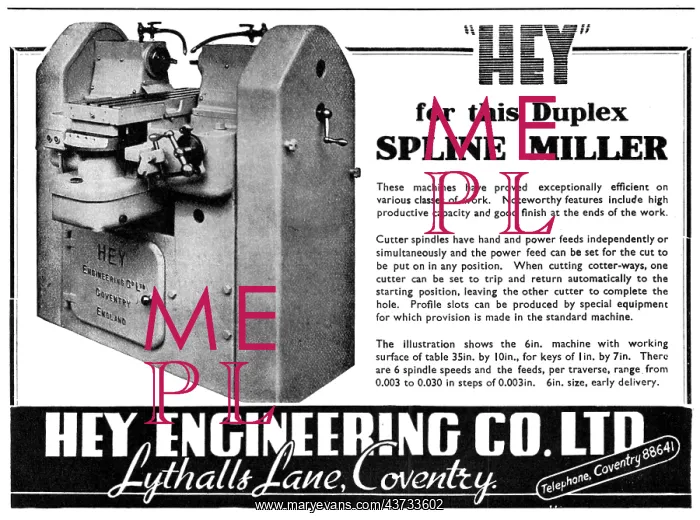 : Hey Engineering Duplex Spline Miller : Hey Engineering Duplex Spline Miller