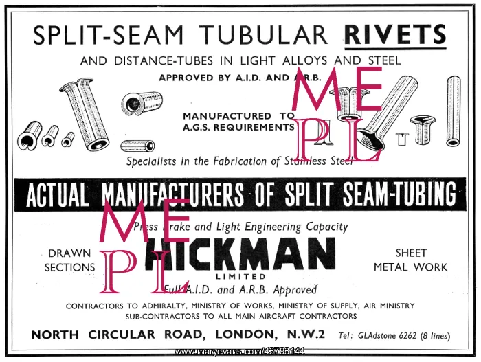 : Hickman Tubular Rivets