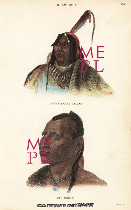 : Hidatsa warrior (Moennitarri) and Otoe chief : Hidatsa warrior (Moennitarri) and Otoe chief