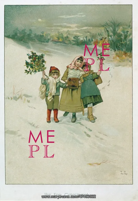 : Hie for Christmas! – three children in snow : Hie for Christmas! – three children in snow