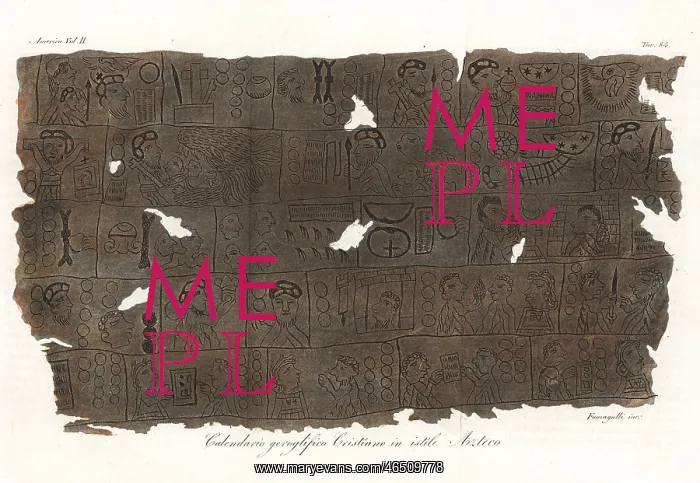 : Hieroglyphic Christian calendar on an Aztec stele : Hieroglyphic Christian calendar on an Aztec stele