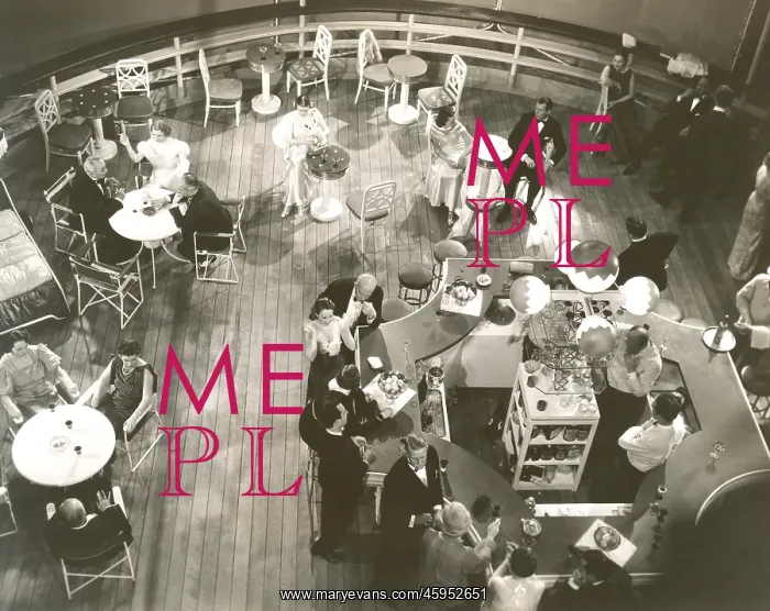  : High angle view of people at cocktail lounge aboard ship