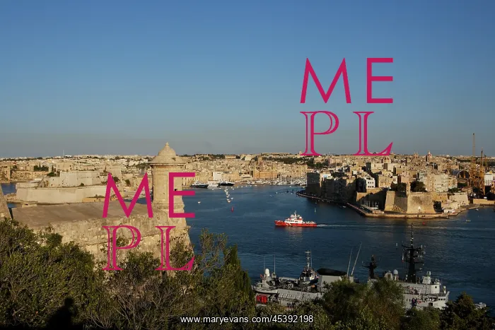 : Malta. High angle view of the ramparts and the Three Cities : Malta. High angle view of the ramparts and the Three Cities