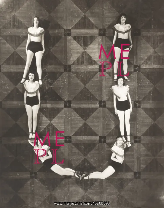 : High angle view of women forming the letter U : High angle view of women forming the letter U