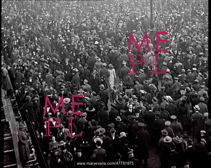: High Angled Shot of a Crowd Gathering in a Street : High Angled Shot of a Crowd Gathering in a Street