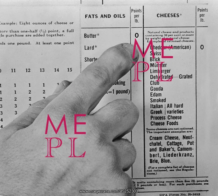 : High ration point values on butter, lard, margarine : High ration point values on butter, lard, margarine