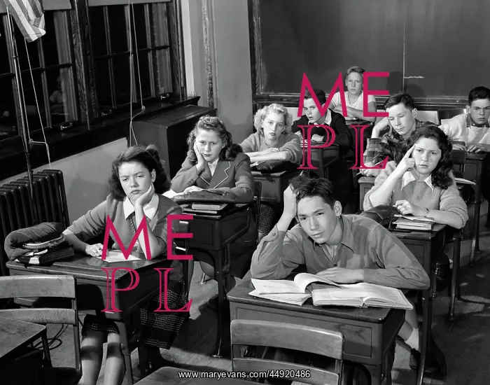 : High school classroom of bored students sitting : High school classroom of bored students sitting