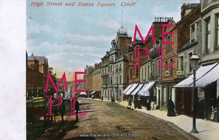 : High Street and James Square, Crieff, Perthshire, Scotland : High Street and James Square, Crieff, Perthshire, Scotland