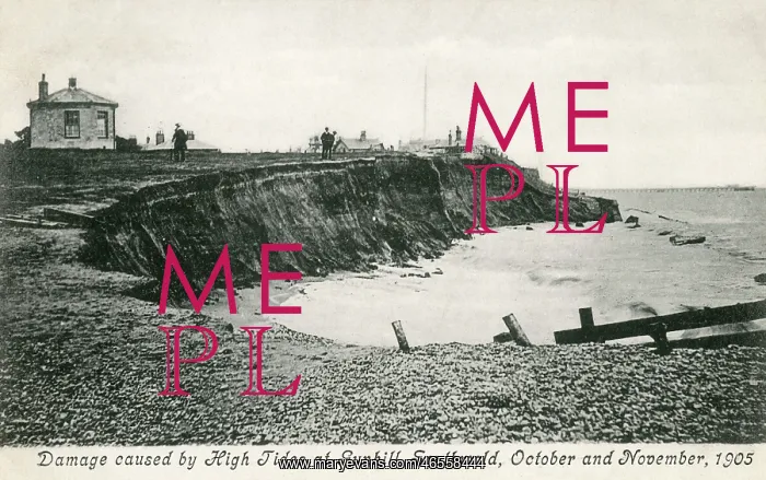 : High Tide damage at Gunhill, Southwold : High Tide damage at Gunhill, Southwold