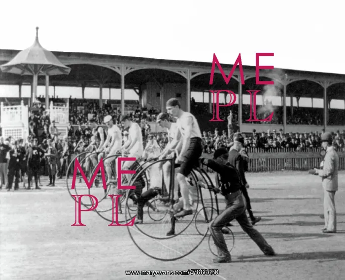 : High Wheeler Bicycle Race, 1890s : High Wheeler Bicycle Race, 1890s