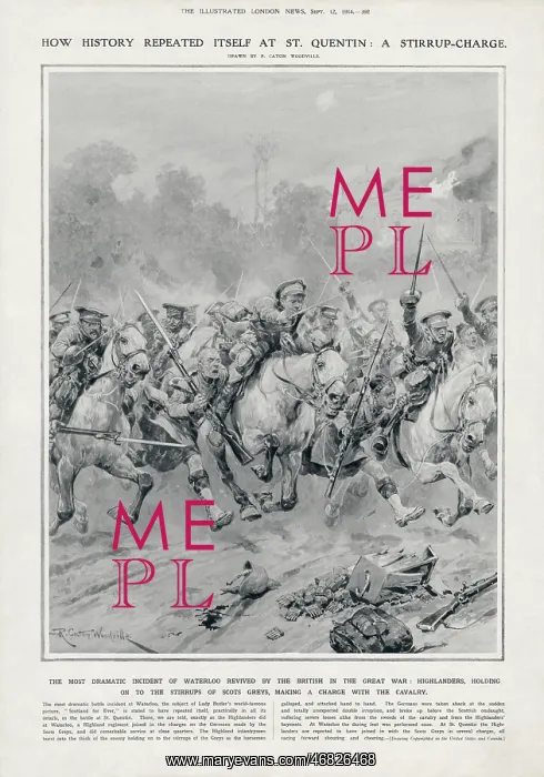 : Highlanders make a charge with the cavalry at St. Quentin : Highlanders make a charge with the cavalry at St. Quentin