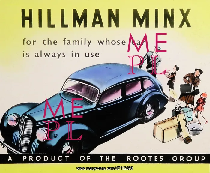  : Hillman Minx cinema advertisement, probably 1940s