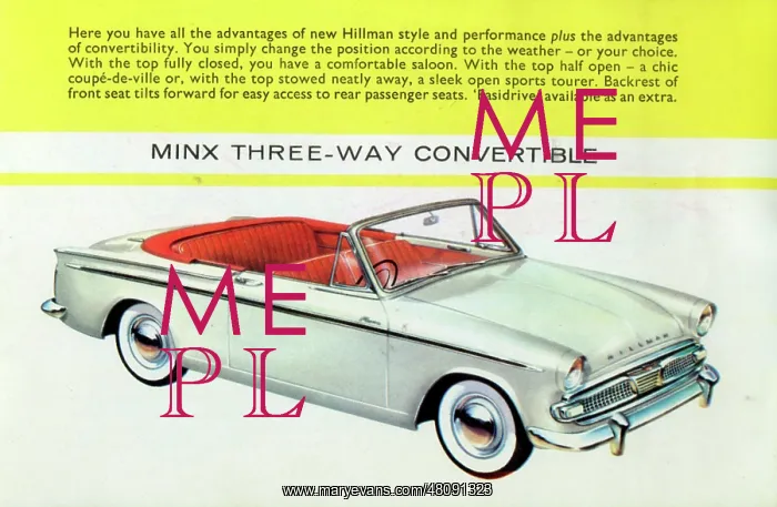 : A Hillman Minx Three-way Convertible : A Hillman Minx Three-way Convertible