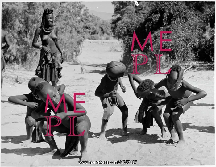 : Himba children dancing the frog dance, Frog dance : Himba children dancing the frog dance, Frog dance
