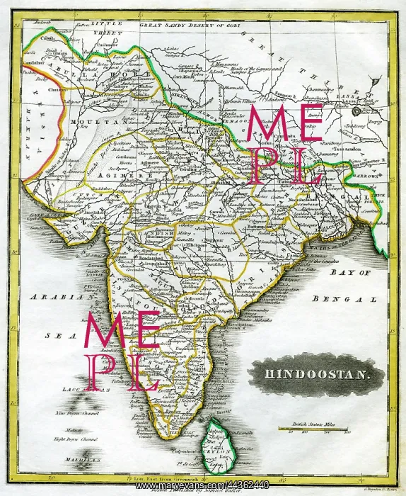  : Hindoostan Map - India