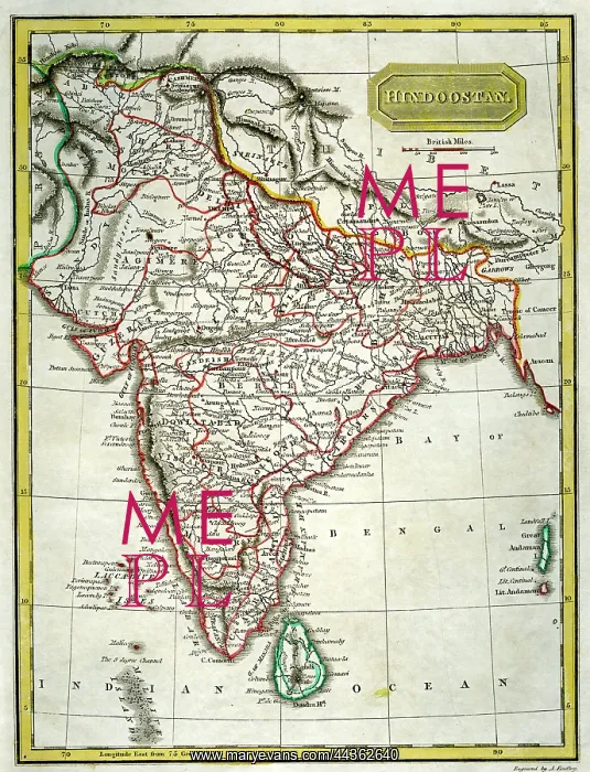  : Hindoostan Map - India