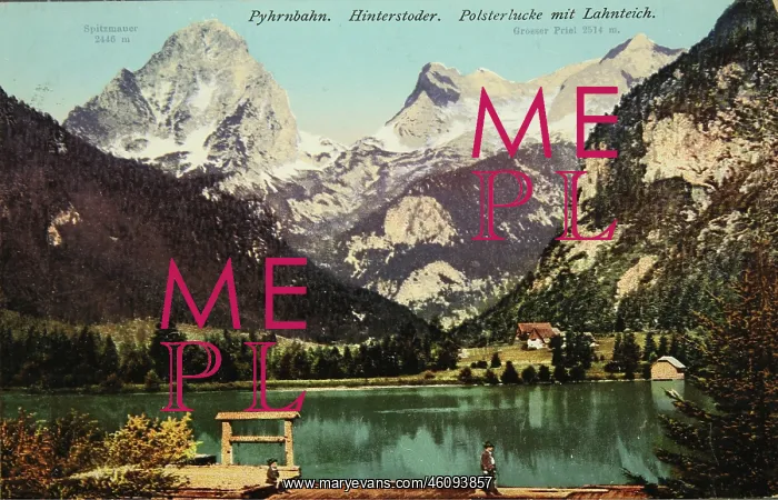 : Hinterstoder. Polsterlucke with Lahnteich. 1907 : Hinterstoder. Polsterlucke with Lahnteich. 1907