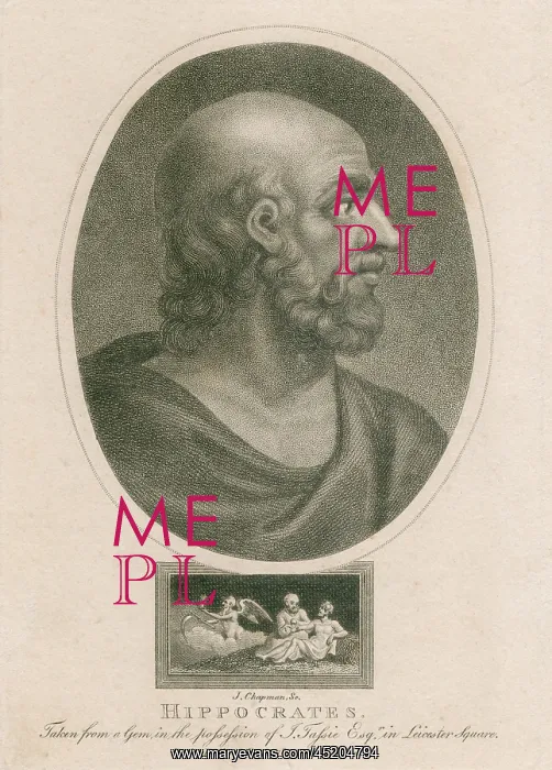 : Hippocrates (460-375 BC). Engraving from ? : Hippocrates (460-375 BC). Engraving from ?