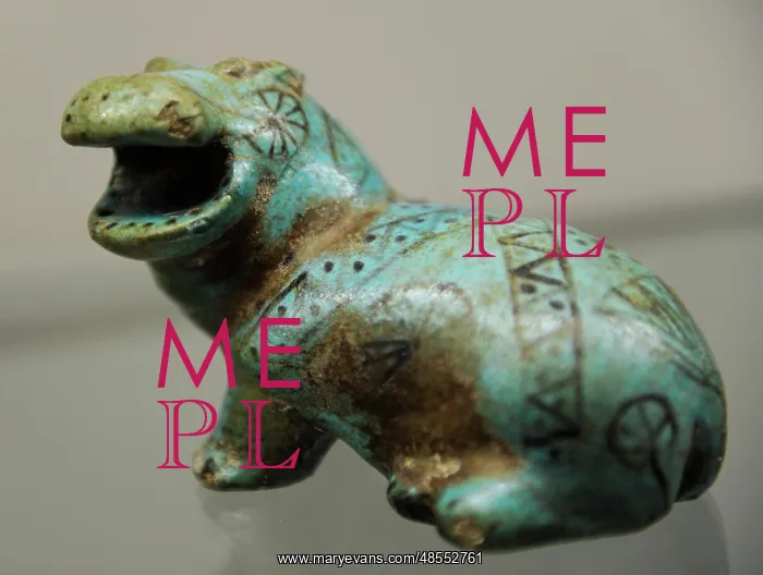 : Hippopotamus. Egyptian faience. Egypt : Hippopotamus. Egyptian faience. Egypt