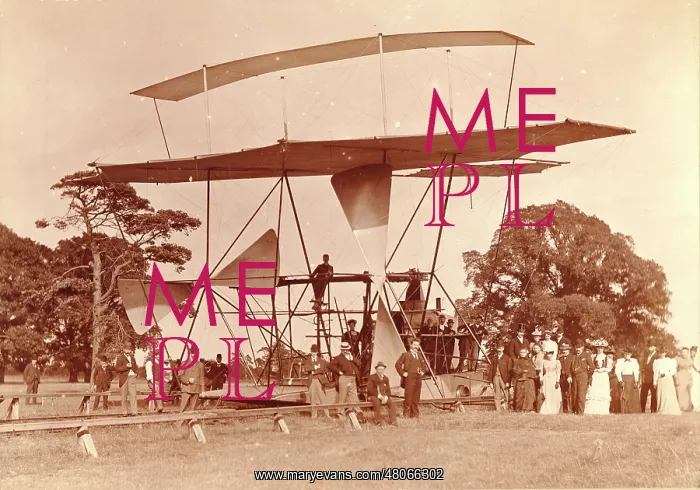 : Hiram Maxim's flying machine at Baldwyns Park Kent : Hiram Maxim's flying machine at Baldwyns Park Kent