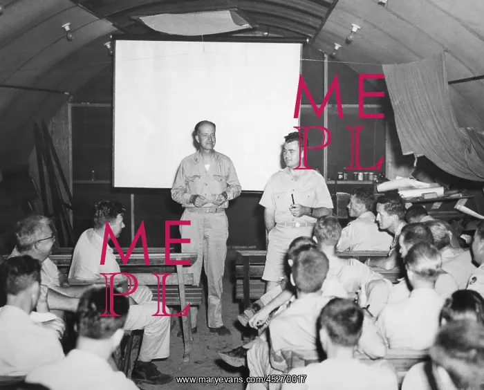 : Hiroshima Atomic Bomb Crew at the briefing prior : Hiroshima Atomic Bomb Crew at the briefing prior