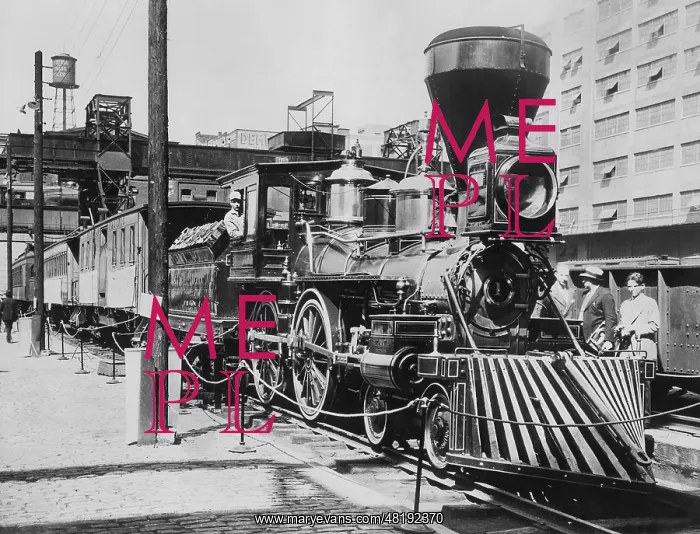 : Historic steam engine in Baltimore, 1927 : Historic steam engine in Baltimore, 1927