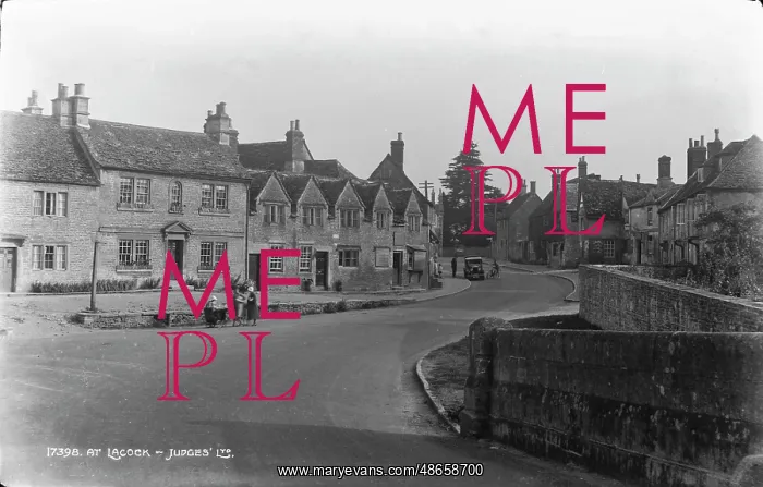 : Historic View of Judges Lane in Lacock : Historic View of Judges Lane in Lacock