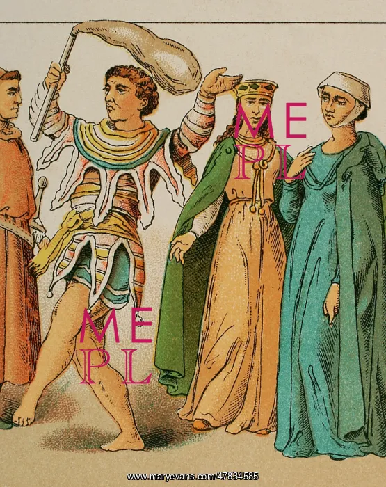 : History of England, 1200. Buffoon and ladies : History of England, 1200. Buffoon and ladies