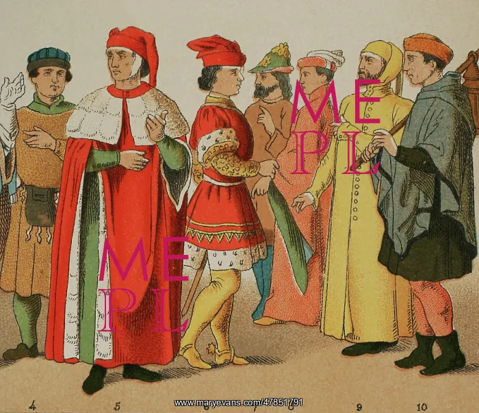: History of Italy. 1300. From left to right: citizen : History of Italy. 1300. From left to right: citizen