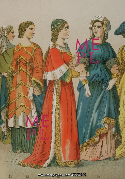 : History of Italy. 1300. From left to right: dame : History of Italy. 1300. From left to right: dame