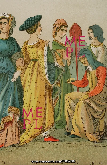 : History of Italy. 1300. From left to right: dames : History of Italy. 1300. From left to right: dames