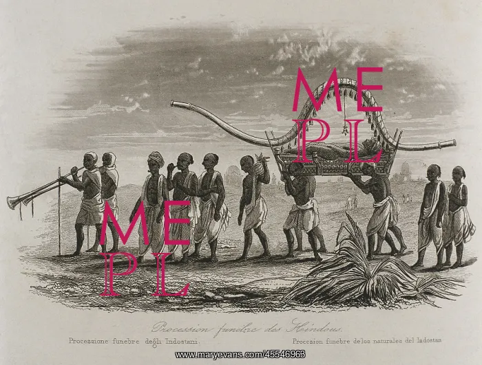 : History of the Missions, 1863. India. Funeral procession : History of the Missions, 1863. India. Funeral procession