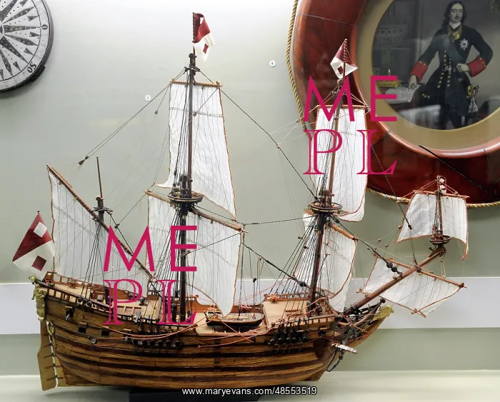: History of navigation. Medieval boat. Art model. Museum of H : History of navigation. Medieval boat. Art model. Museum of H