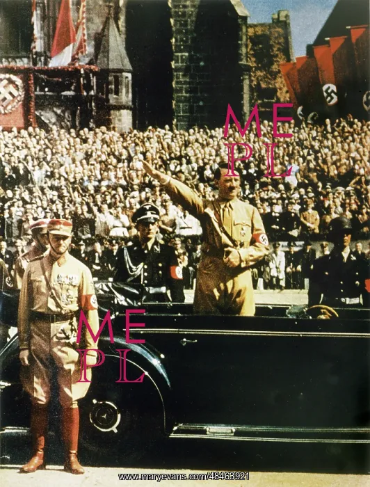 : HITLER He takes the Nazi salute at Nuremberg : HITLER He takes the Nazi salute at Nuremberg