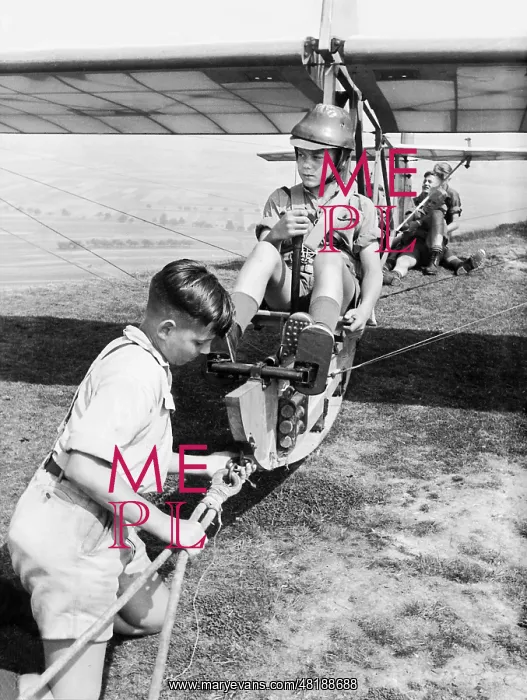 : Hitler boy in a sailplane, 1939 : Hitler boy in a sailplane, 1939