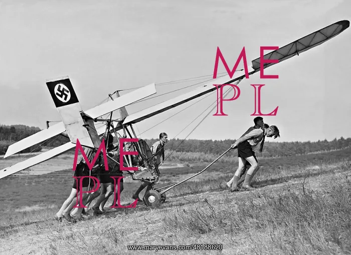 : Hitler boys pull a glider, 1939 : Hitler boys pull a glider, 1939