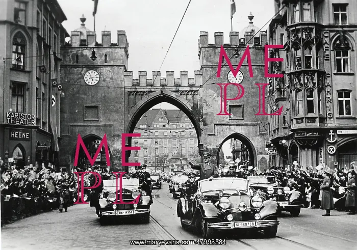 : Hitler in custom-made Mercedes, Munich : Hitler in custom-made Mercedes, Munich