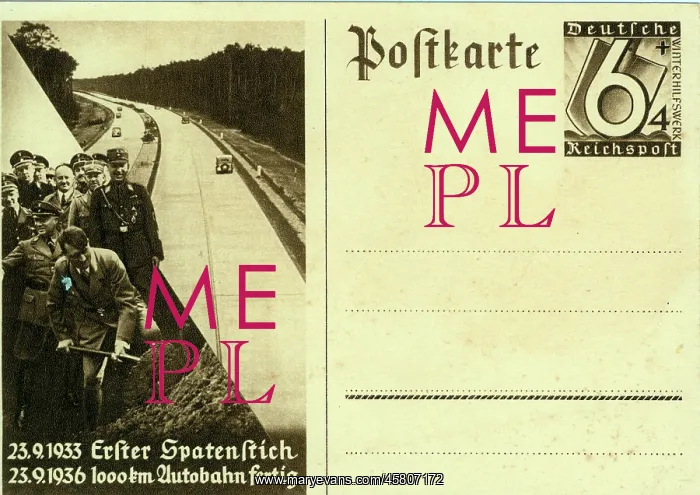: Hitler digging the soil on the first autobahn : Hitler digging the soil on the first autobahn