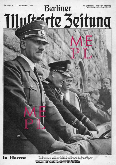 : Hitler in Florence with Mussolini, WW2 : Hitler in Florence with Mussolini, WW2