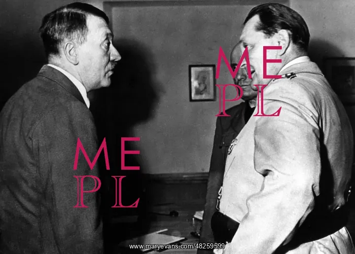 : Hitler, Goering and Mussolini after assassination attempt : Hitler, Goering and Mussolini after assassination attempt