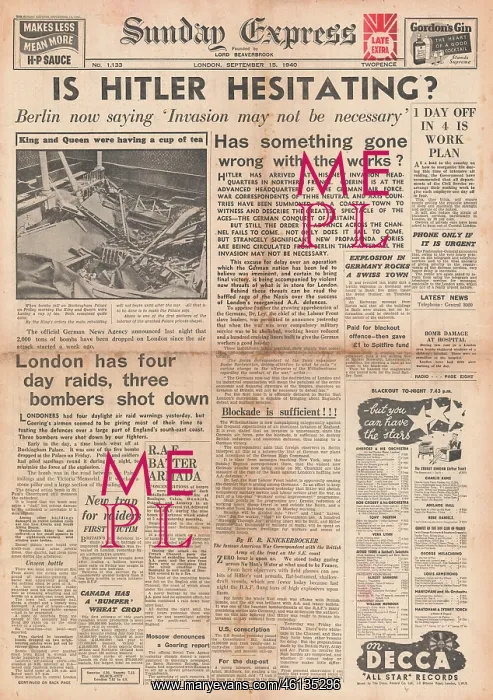 : Hitler hesitates at Invasion of Britain : Hitler hesitates at Invasion of Britain