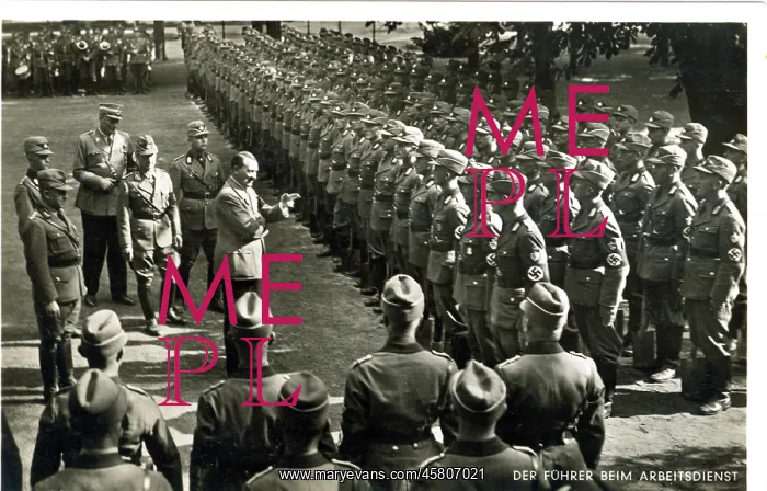 : Hitler inspecting members of the German Labour Corps : Hitler inspecting members of the German Labour Corps
