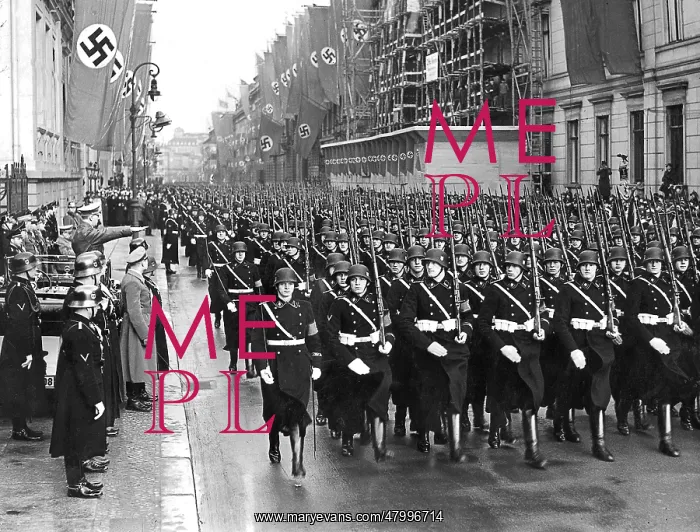 : Hitler at parade, Wilhelmstrasse, Berlin : Hitler at parade, Wilhelmstrasse, Berlin